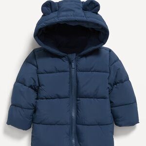 NWT old navy Blue Puffer Jacket with Hood
